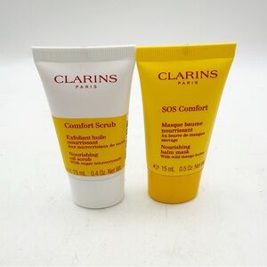 CLARINS Reset your skin comfort scrub sos comfort balm mask duo